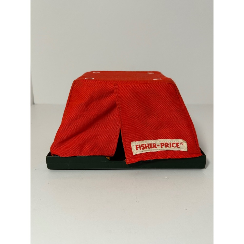 Vintage Fisher-Price Red Fabric Tent Play Set Accessory Green Base 1970s‎